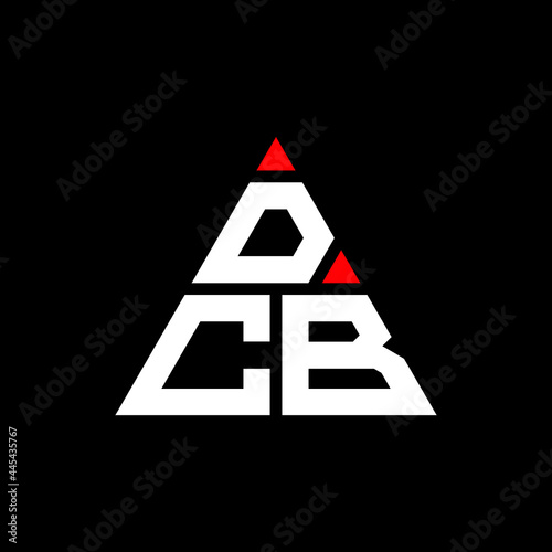 DCB triangle letter logo design with triangle shape. DCB triangle logo design monogram. DCB triangle vector logo template with red color. DCB triangular logo Simple, Elegant, and Luxurious Logo. DCB  photo