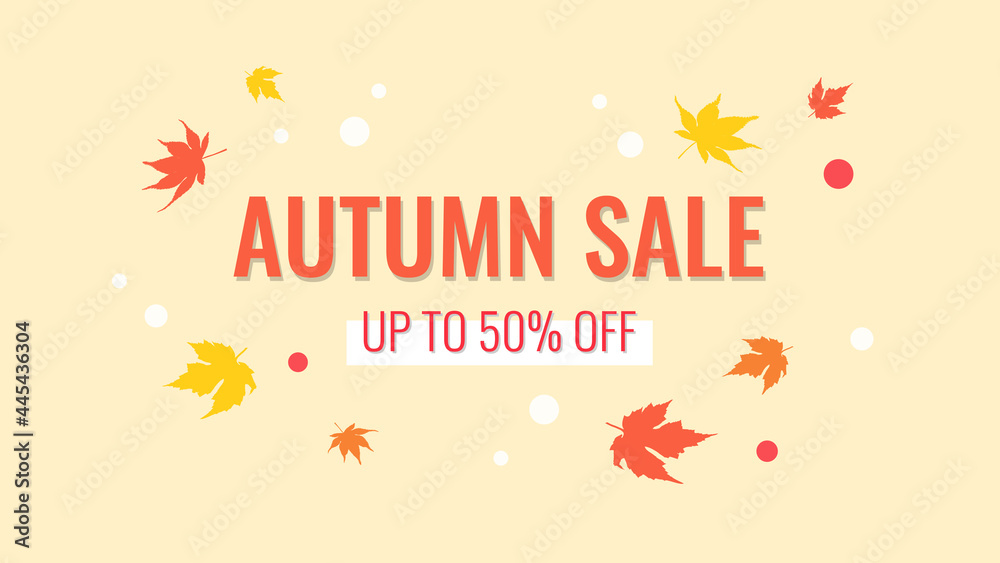 Autumn Banner for Social Media For Advert or Sale Announcement on a Light Yellow Background