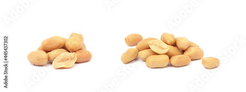 Roasted peanuts snack isolated on a white background