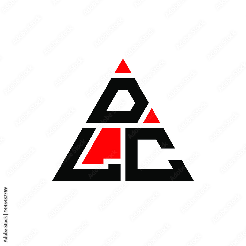 DLC triangle letter logo design with triangle shape. DLC triangle logo