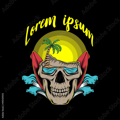skull  vibes illustration T shirt design