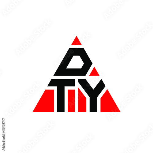 DTY triangle letter logo design with triangle shape. DTY triangle logo design monogram. DTY triangle vector logo template with red color. DTY triangular logo Simple, Elegant, and Luxurious Logo. DTY 