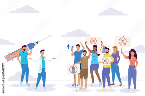 vaccine hesitancy persons protesting