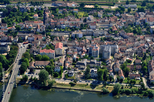 Triel sur Seine, France - july 7 2017 : aerial picture of the town