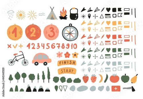 Green scouts. Vector isolated illustration. Vector typography design. Vector illustration element. Sport illustration. Summer camp. Sport logo typography