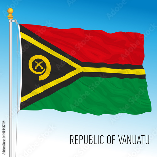 Vanuatu official national flag, oceania, vector illustration