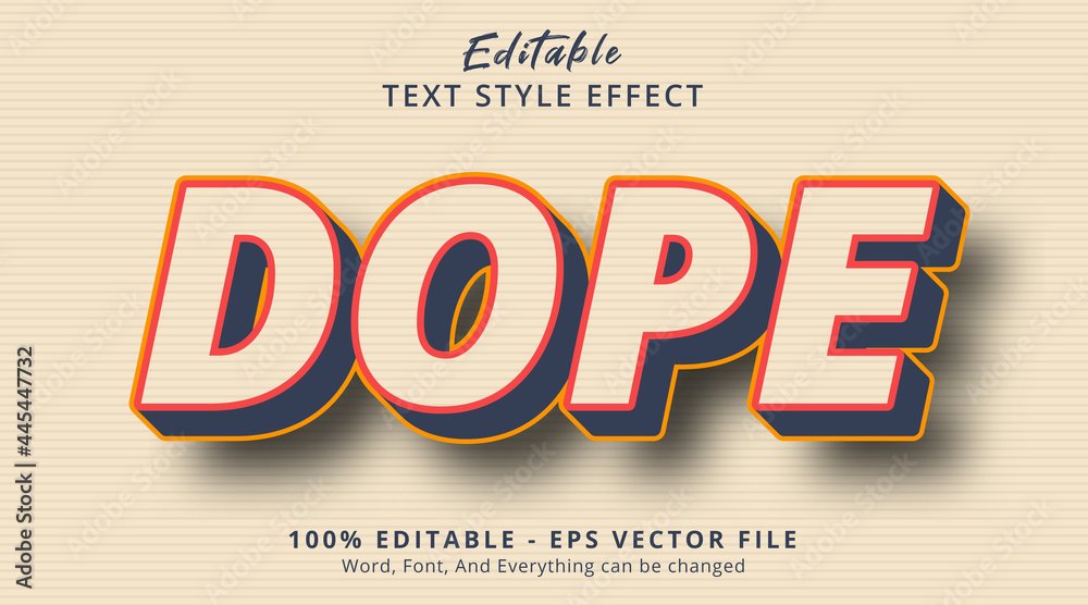 Editable text effect, Dope text with perfect color combination style effect
