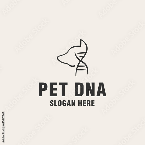 Pet dna logo template on monogram style