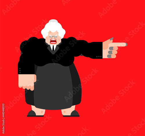 Angry old teacher. Disgruntled old wife. vector illustration For September 1