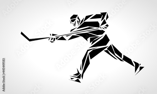 Hockey player abstract silhouette vector illustration eps8