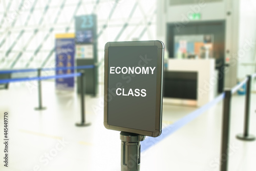 economy class passengers area sign