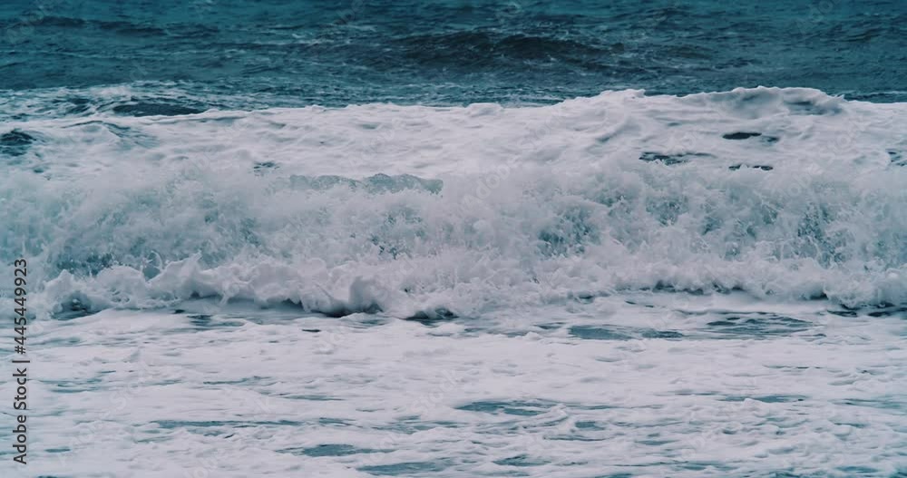 Windy weather big stormy sea waves. Slow Motion. Ocean Waves During a Storm. Windy weather big stormy sea waves. Slow Motion. Ocean Waves During a Storm.
