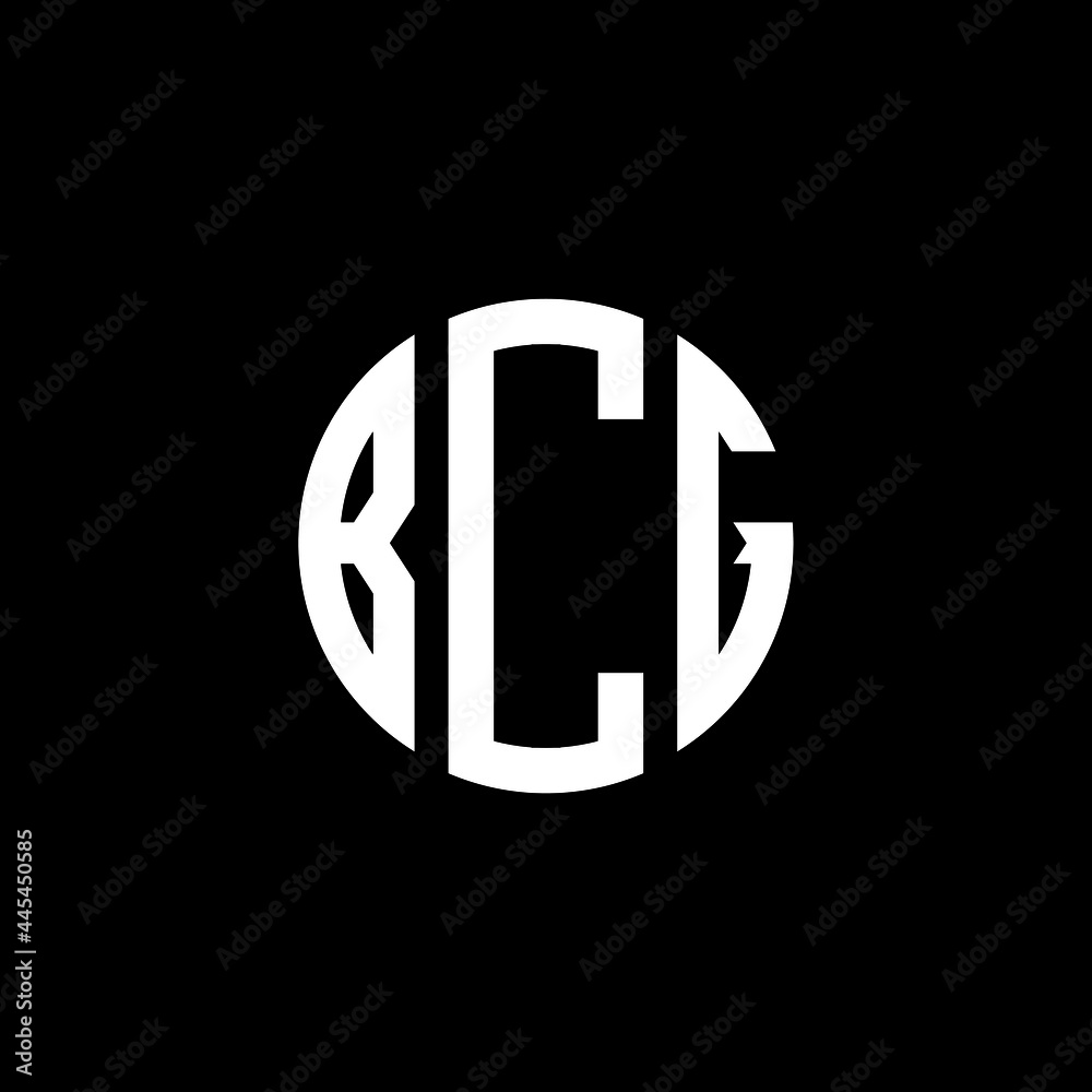 BCG letter logo design. BCG letter in circle shape. BCG Creative three