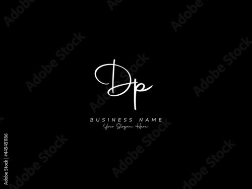 Letter DP Logo, signature dp logo icon vector image design for business photo