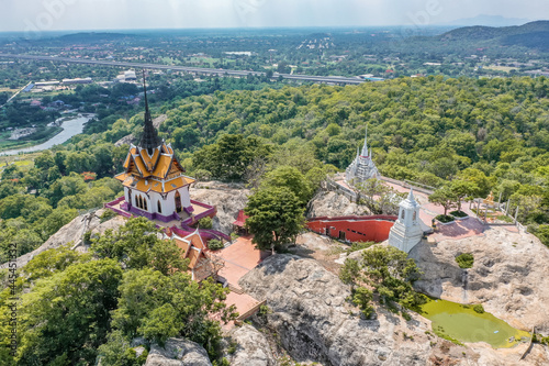 Aerial view of Wat Phra Phutthachai in Saraburi, Thailand