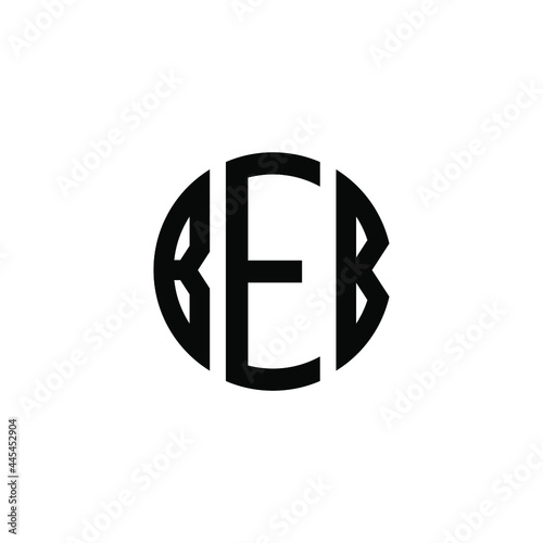 BEB letter logo design. BEB letter in circle shape. BEB Creative three letter logo. Logo with three letters. BEB circle logo. BEB letter vector design logo  photo