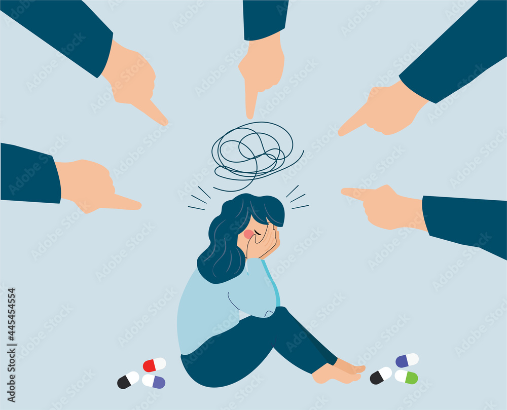 Ταπετσαρία Flat character of a stressed girl