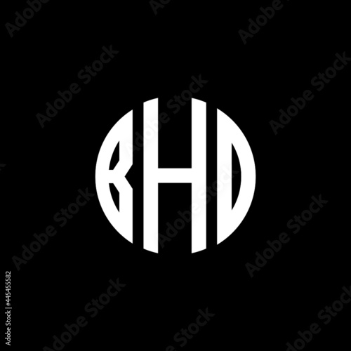 BHD letter logo design. BHD letter in circle shape. BHD Creative three letter logo. Logo with three letters. BHD circle logo. BHD letter vector design logo  photo