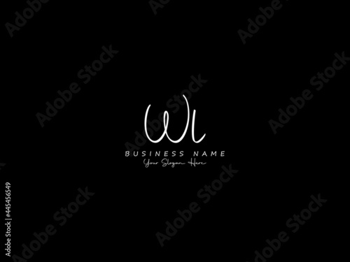 Letter WL Logo, signature wl logo icon vector image for business photo