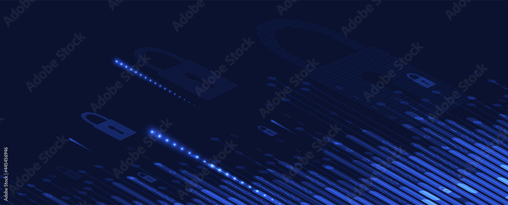 internet digital security technology concept for business background. Lock on circuit board internet digital security technology concept for business background. Lock on circuit board