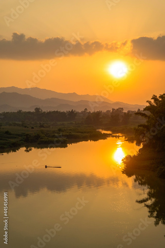 Fototapeta Naklejka Na Ścianę i Meble -  2021, Vietnam, Lang Son province, Trang Dinh district, Ky Cung river