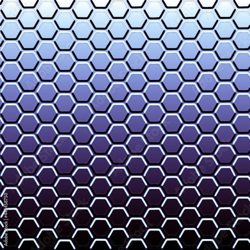 gradient of azure blue color and hexagon background 