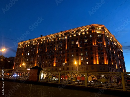  evening city moscow lights sunset industrial old district