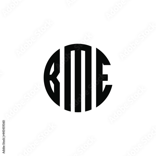 BME letter logo design. BME letter in circle shape. BME Creative three letter logo. Logo with three letters. BME circle logo. BME letter vector design logo  photo