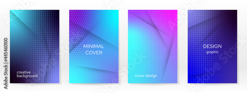 Minimal Poster. Pastel Soft. Blue Gradient Set.