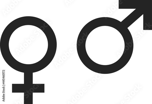 Gender icons, Male and female sign, men and women symbol, vector illustration