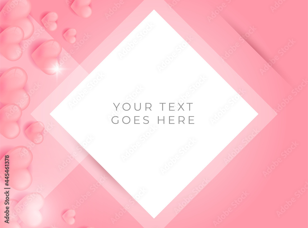 Love background with gift box postcard. Paper flying elements on pink background. Vector symbols of love in shape of heart for Happy Women's, Mother's, Valentine's Day, birthday greeting card design Love background with gift box postcard. Paper flying elements on pink background. Vector symbols of love in shape of heart for Happy Women's, Mother's, Valentine's Day, birthday greeting card design
