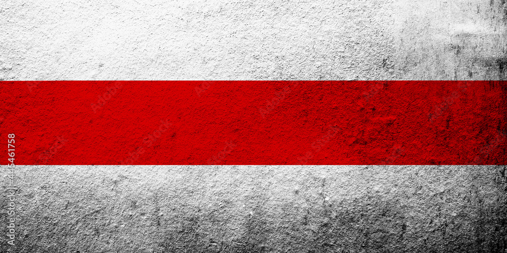 White-red-white flag of Belarusian Democratic Republic, Belarus and Belarusian democracy movement. Grunge background