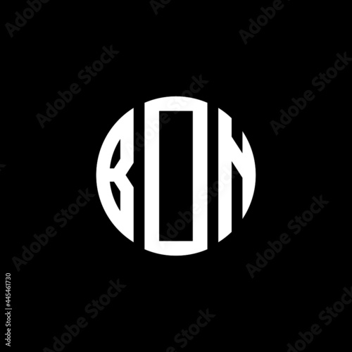 BON letter logo design. BON letter in circle shape. BON Creative three letter logo. Logo with three letters. BON circle logo. BON letter vector design logo 