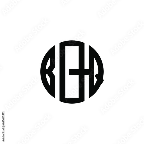 BQQ letter logo design. BQQ letter in circle shape. BQQ Creative three letter logo. Logo with three letters. BQQ circle logo. BQQ letter vector design logo  photo