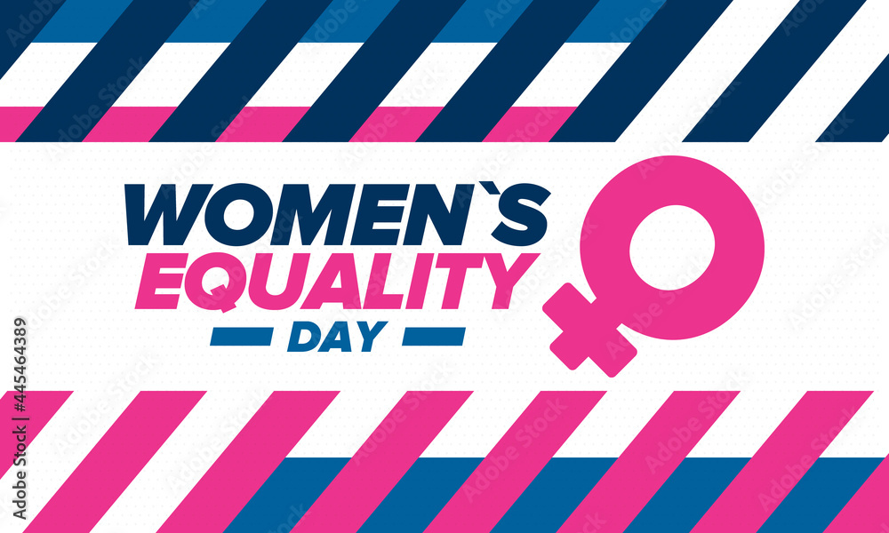 Women's Equality Day in United States. Female holiday, celebrated annually in August 26. Women right history month. Feminism concept. Poster, greeting card, banner and background. Vector illustration Women's Equality Day in United States. Female holiday, celebrated annually in August 26. Women right history month. Feminism concept. Poster, greeting card, banner and background. Vector illustration