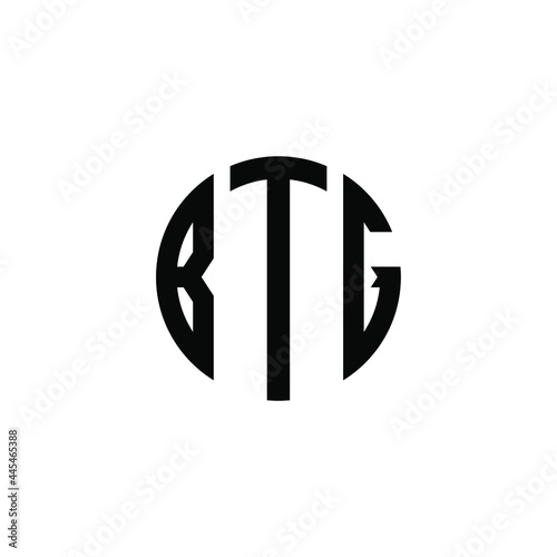 BTG letter logo design. BTG letter in circle shape. BTG Creative three letter logo. Logo with three letters. BTG circle logo. BTG letter vector design logo  photo