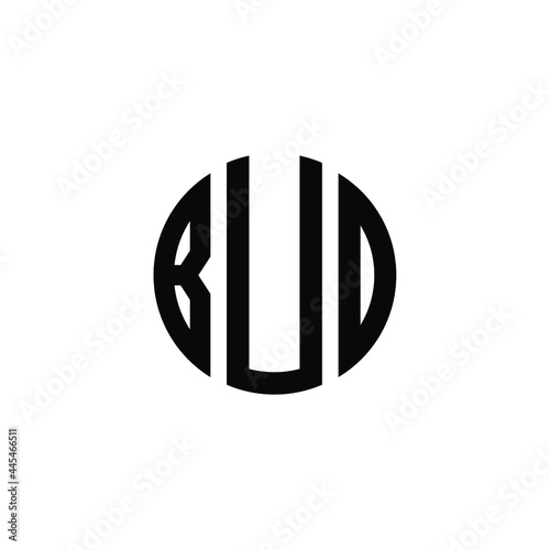 BUO letter logo design. BUO letter in circle shape. BUO Creative three letter logo. Logo with three letters. BUO circle logo. BUO letter vector design logo  photo