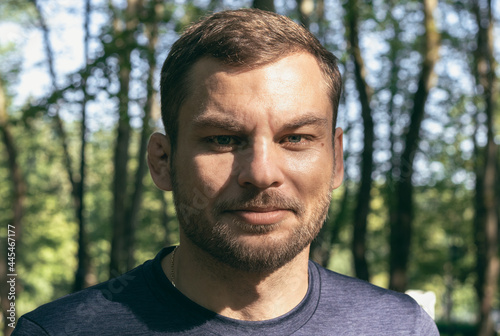 Handsome middle-aged adult man outdoors portrait. © Barillo_Picture