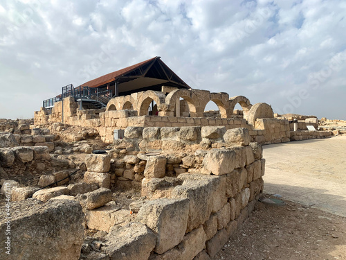 Ruins of the ancient Jewish settlement of Susiya in the Hebron Highlands photo