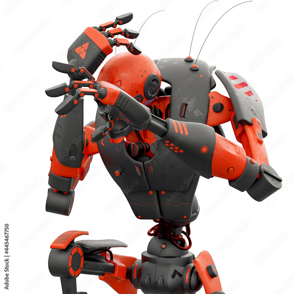skeleton robot in defence pose on white background skeleton robot in defence pose on white background