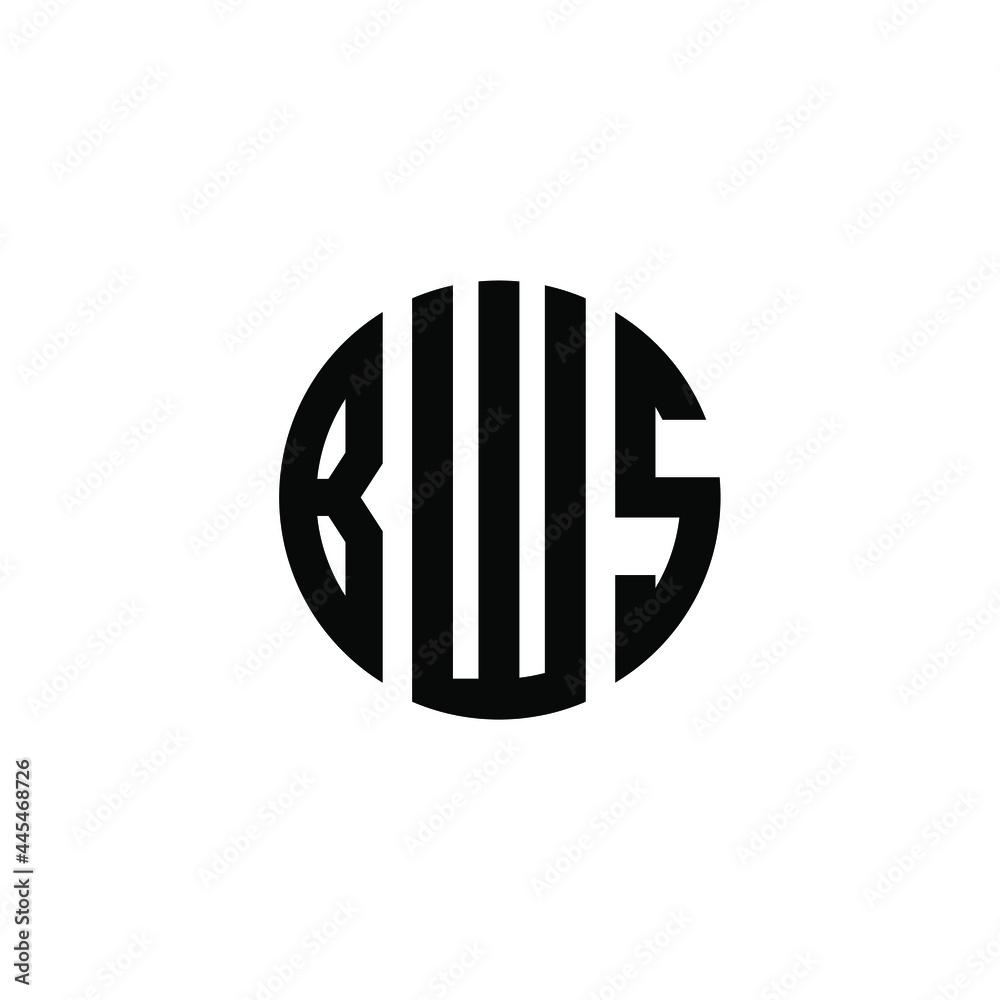 Vecteur Stock BWS letter logo design. BWS letter in circle shape. BWS
