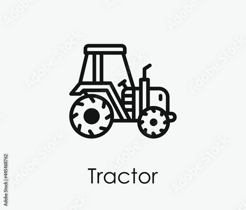 Tractor vector icon. Editable stroke. Symbol in Line Art Style for Design, Presentation, Website or Apps Elements, Logo. Pixel vector graphics - Vector