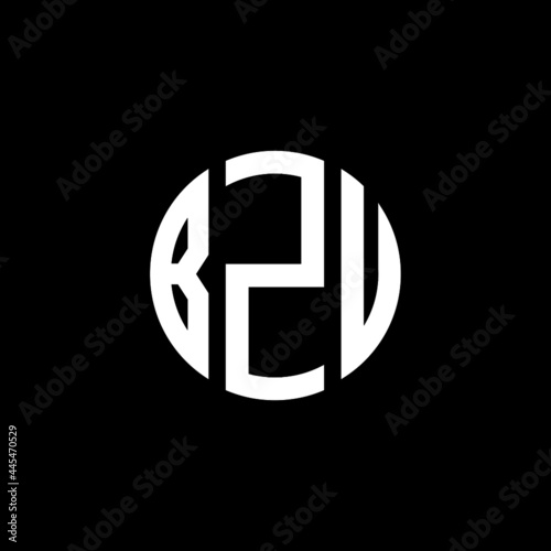 BZV letter logo design. BZV letter in circle shape. BZV Creative three letter logo. Logo with three letters. BZV circle logo. BZV letter vector design logo  photo