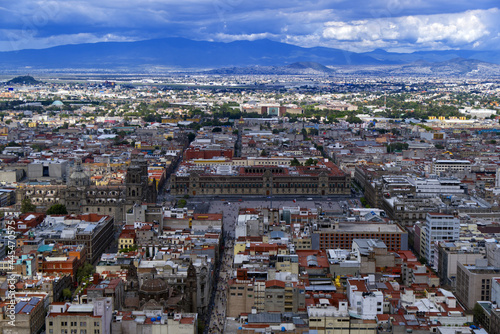 Fototapeta Naklejka Na Ścianę i Meble -  Mexico City - View toward Constitution Square from Torre Latinoamericana