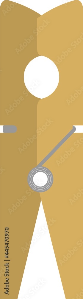 Vector emoticon illustration of a clothespin Vector emoticon illustration of a clothespin