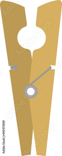 Vector emoticon illustration of a clothespin