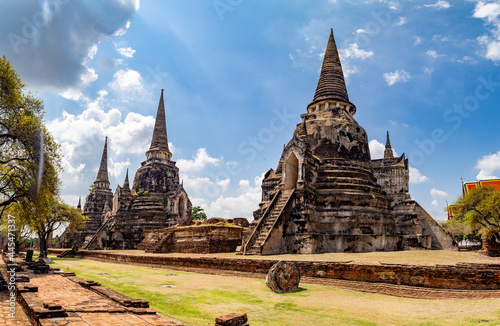 Wat Phra Si Sanphet in Phra Nakhon Si Ayutthaya  Historic City of Ayutthaya  empty during covid  Thailand