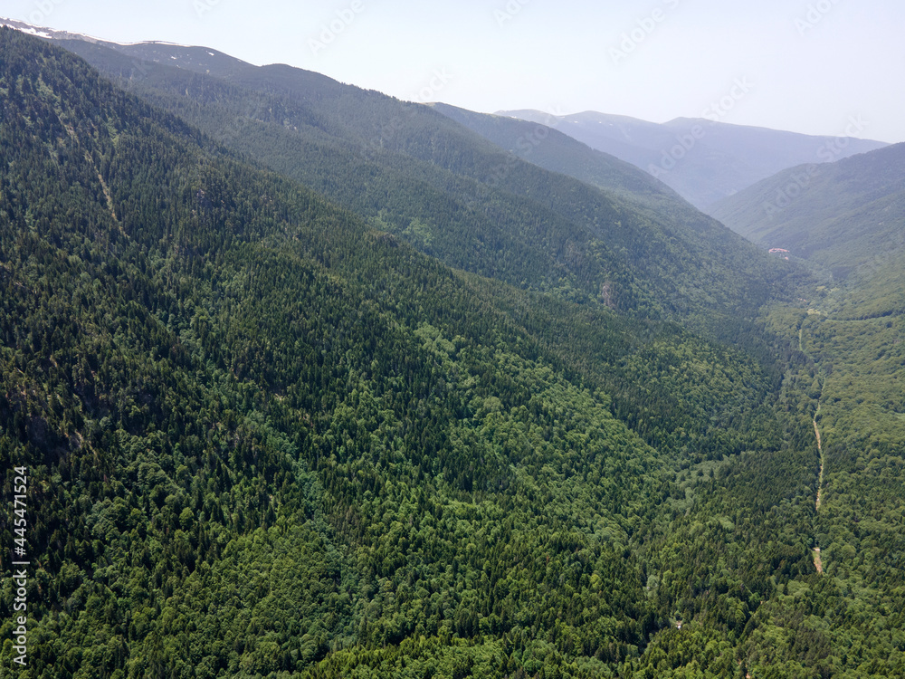 Aerial view of Rila Mountain near Kirilova Polyana, Bulgaria