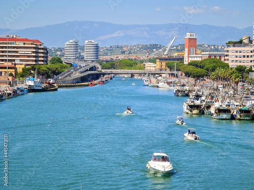 Panoramic View of the Pescara River, Pescara, Abruzzo, Italy