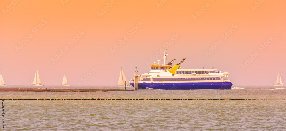 prinses maxima boat sailing during sunset, ferry service between
